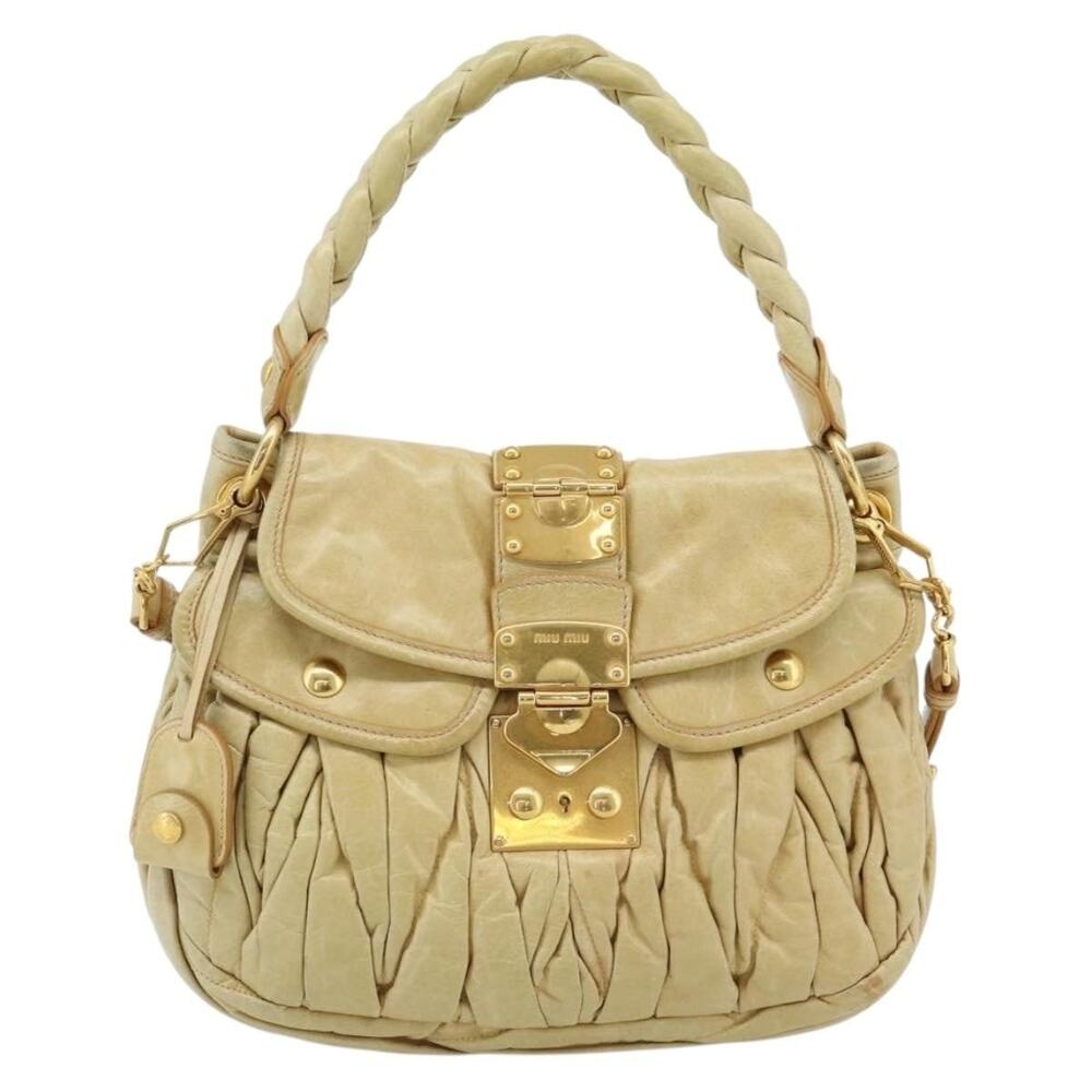 Miu Miu Matelasse Handbag Yellow
